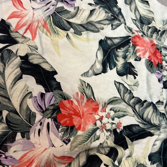 Tommy Bahama 100% Silk off white hibiscus floral Hawaiian textured washable XL - Picture 12 of 13